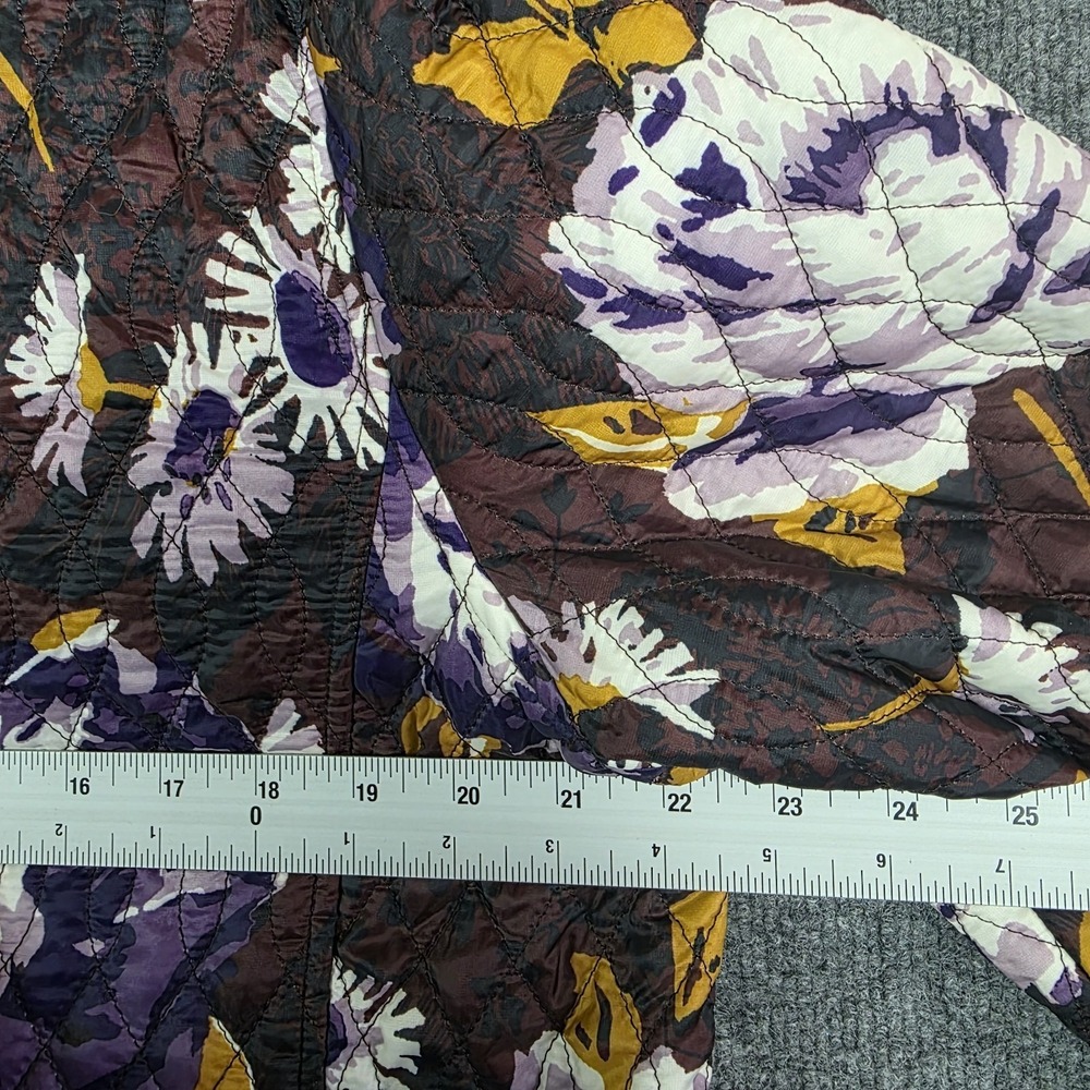 Lands End Jacket Women's XL Quilted Puffer Purple Floral Barn‎ Chore Ranch Coat - Picture 7 of 8